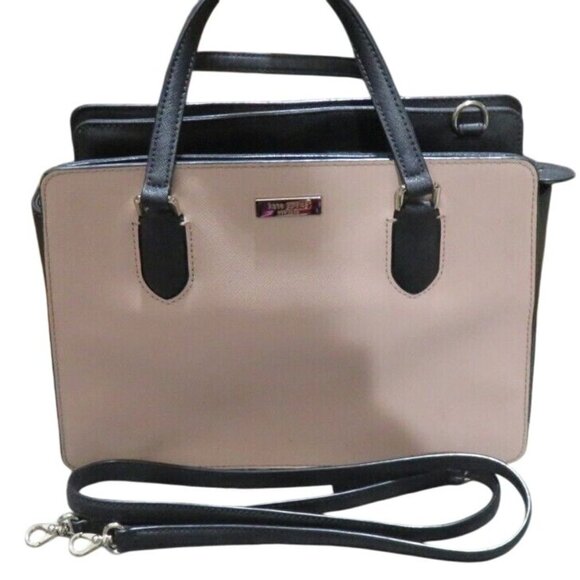 Kate Spade two handle tote & removable crossbody strap Pale Pink & Black - Picture 1 of 14